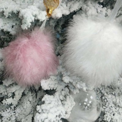 Украшение на елку шар лебяжьего пуха